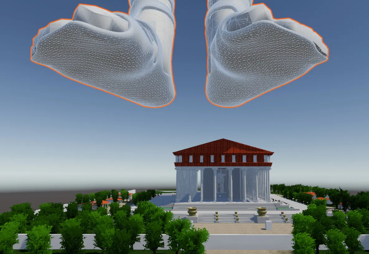 The side of the temple